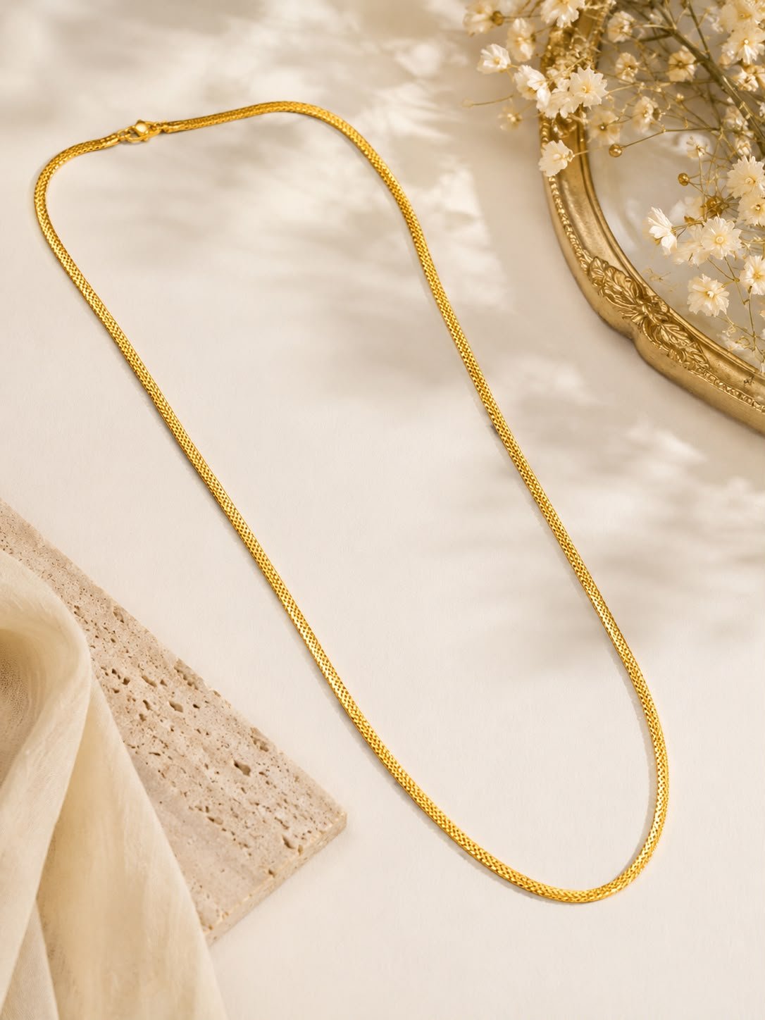 Elegant Short Wheat Gold Plated Chain