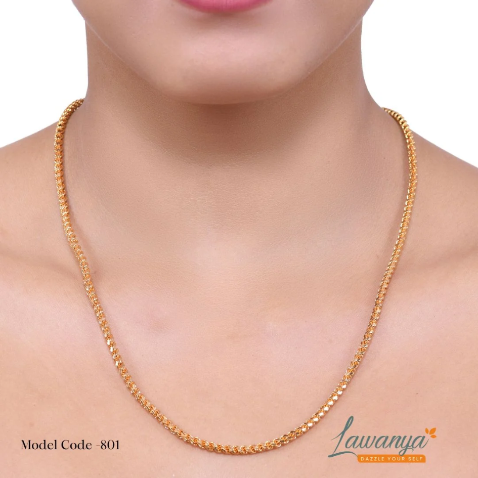 24 Inches One Gram Gold Plated Muruku Thali Saradu Chain 801