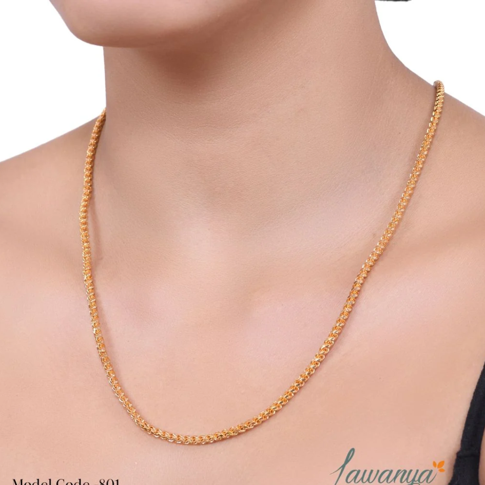 24 Inches One Gram Gold Plated Muruku Thali Saradu Chain 801