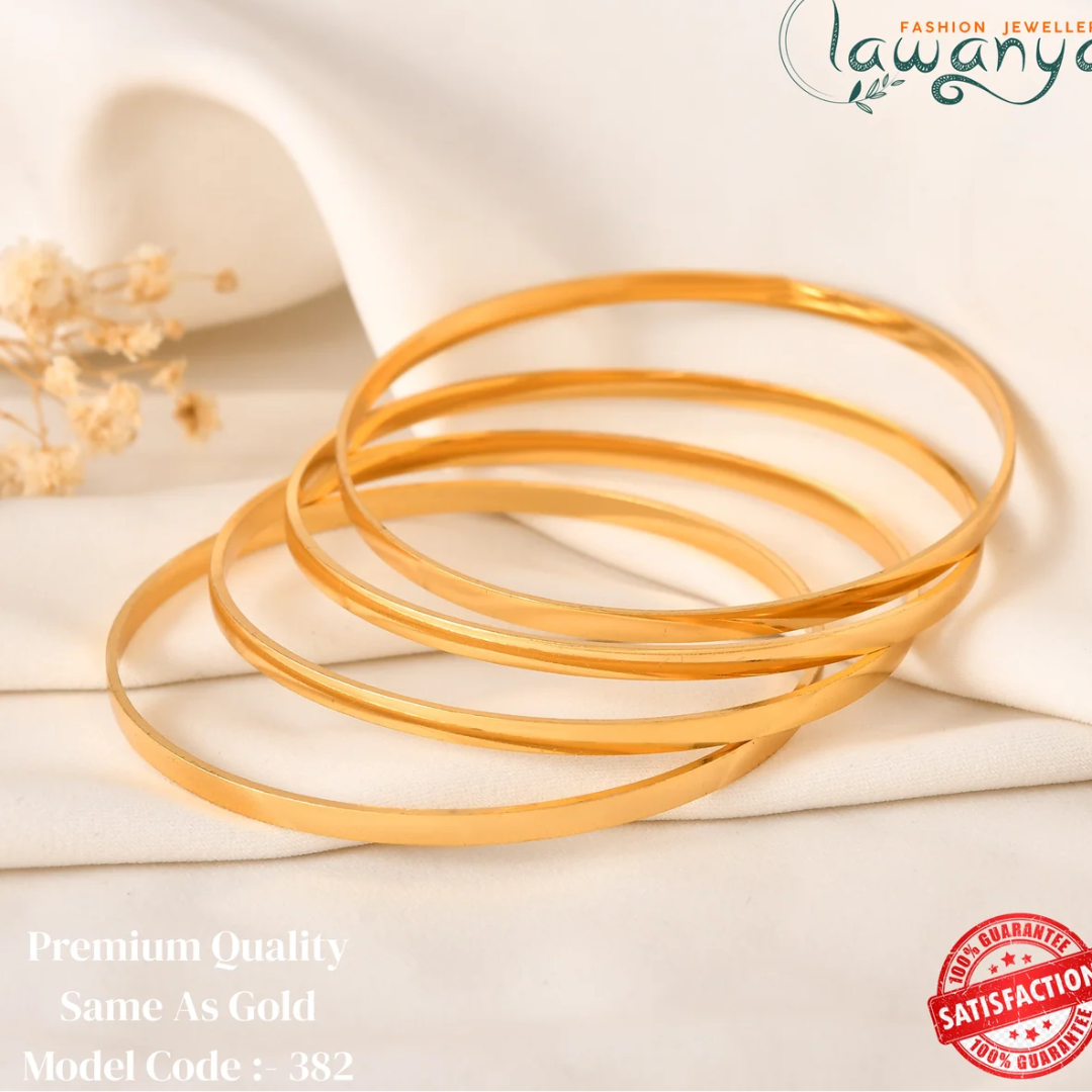 Gold Model Plain Bangles 4 bangles 382