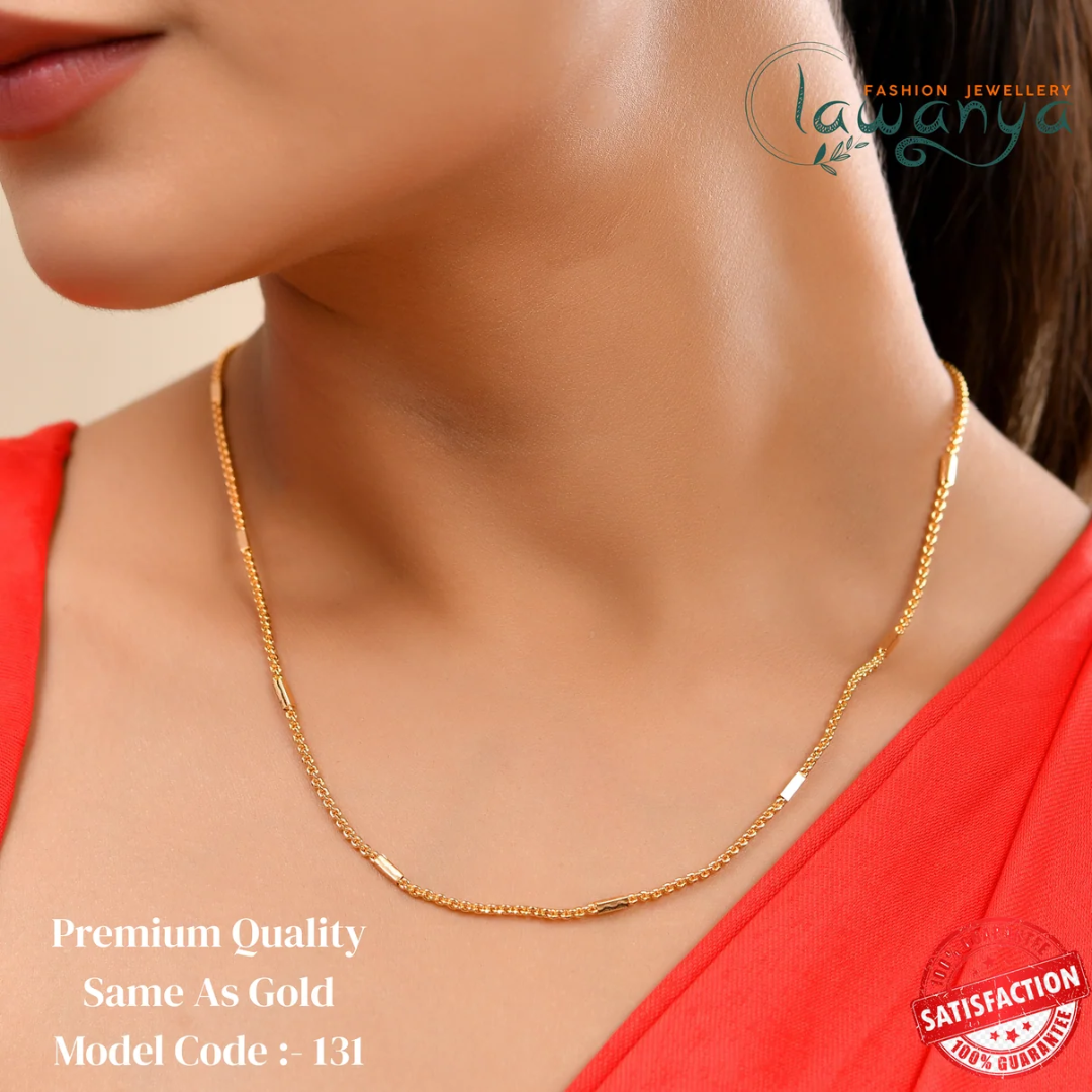 Premium Box Model Chain – 18” Gold Plated, Anti-Tarnish Shine 131